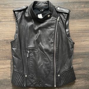 THEORY Insanely Cool Cropped Leather Vest Sz 6 NWT $885!!